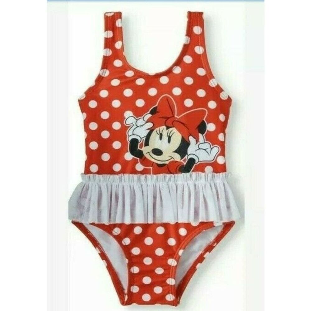NWT Disney Baby Girl Minnie Mouse Swimsuit Size 3-6 Mos Tutu Bathing Suit